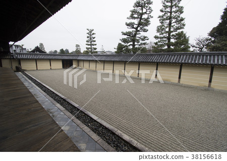 京都Myoushin-ji Temple Tokai-an Hojo South Garden Shirakuchi地面的花園 38156618