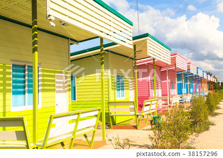 Multi-Colored small house on the countryside Multi-Colored small house on the countryside 38157296