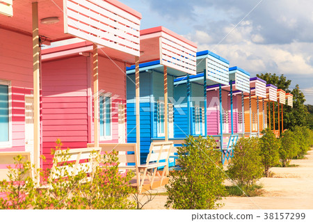 Multi-Colored small house on the countryside Multi-Colored small house on the countryside 38157299