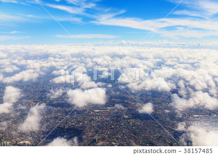 Beautiful Sky view through plane window 38157485
