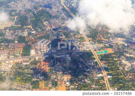 Beautiful Sky view through plane window 38157486
