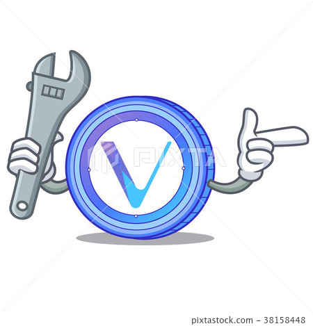 Mechanic VeChain coin mascot cartoon 38158448