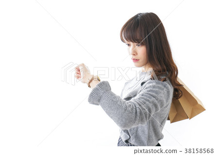 A young woman shopping A young woman shopping 38158568