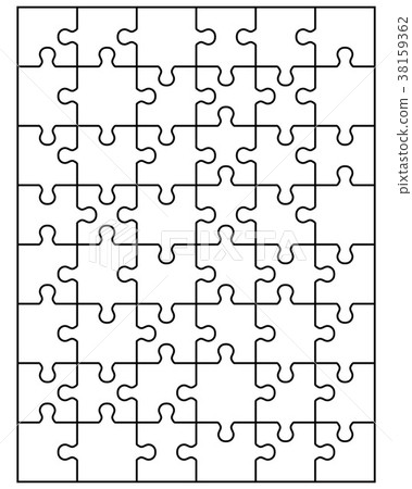 Separate pieces of white jigsaw puzzle Separate pieces of white jigsaw puzzle 38159362