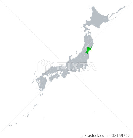 Miyagi Prefecture Map Japanese Islands 38159702
