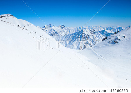 view of the beautiful winter mountains 38160283