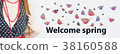 Hello spring concept. girl in a dress 38160588