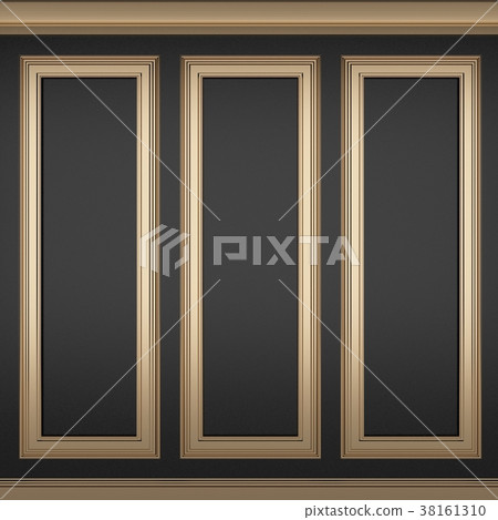 decoration classic black wall ,3d render 38161310