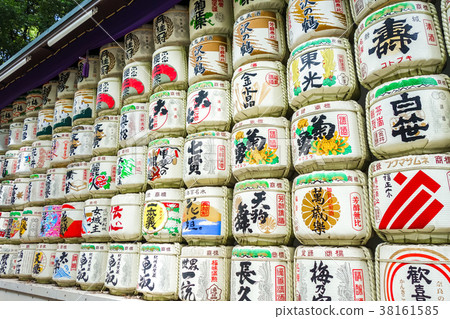 Kazaridaru barrels in Yoyogi park, Tokyo, Japan Kazaridaru barrels in Yoyogi park, Tokyo, Japan 38161585
