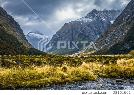 River in Fiordland national park, New Zealand River in Fiordland national park, New Zealand 38161601