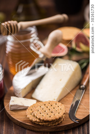 Cheese crackers on board, festive food 38161730