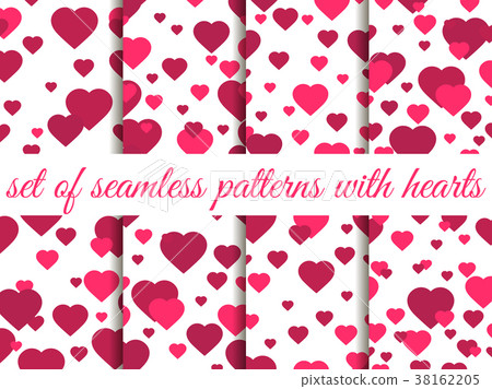 Valentine's day. 14 February. Seamless pattern set 38162205
