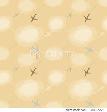 Seamless pattern with planes in the sky 38162225