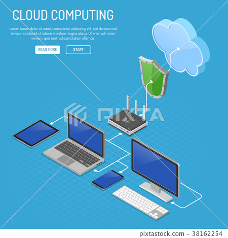 Cloud Computing Technology Isometric - Stock Illustration [38162254 ...