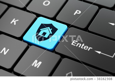 Finance concept: Shield on computer keyboard 38162308