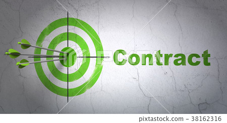Finance concept: target and Contract on wall 38162316
