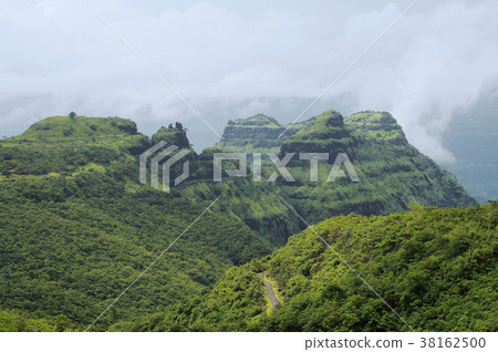 View of mountains and roads in Varandha ghat, Pune View of mountains and roads in Varandha ghat, Pune 38162500