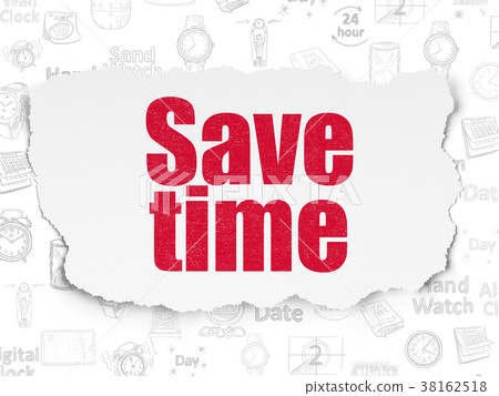 Timeline concept: Save Time on Torn Paper Timeline concept: Save Time on Torn Paper 38162518