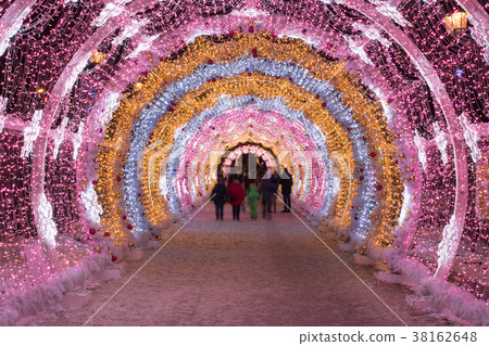 People walking through the New Year and Christmas 38162648