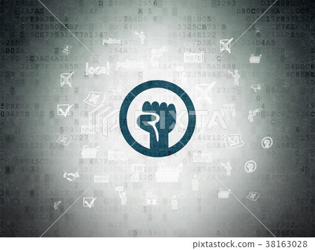 Politics concept: Uprising on Digital Data Paper Politics concept: Uprising on Digital Data Paper 38163028