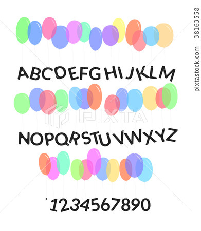 Balloons font Alphabet 38163558