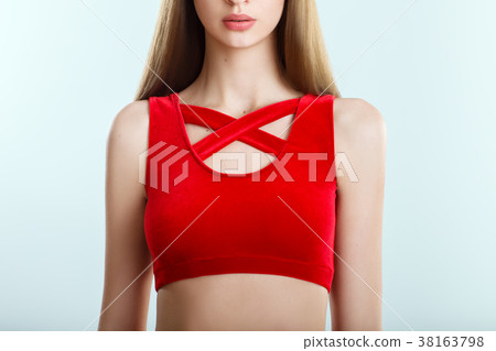 Young model shows underwear for active sports Young model shows underwear for active sports 38163798