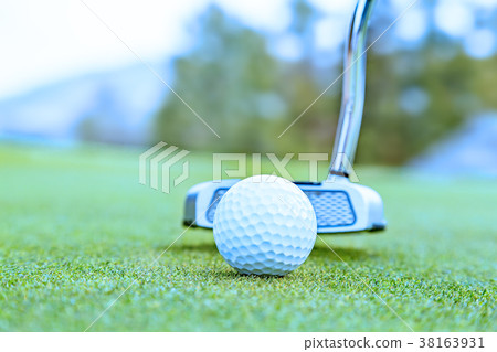 Golf course green and ball Golf course green and ball 38163931