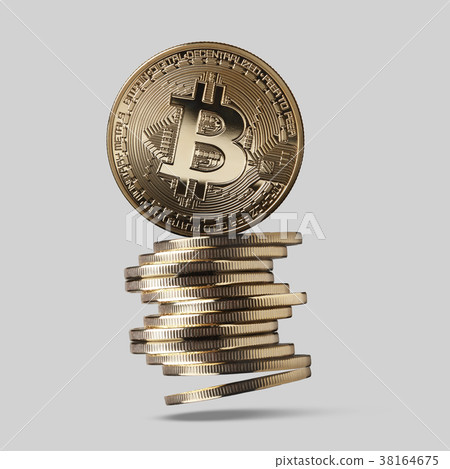 Bitcoin is a gold coin and a stack of crypto Bitcoin is a gold coin and a stack of crypto 38164675