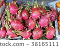Dragon fruit on market stand, Vietnam 38165111