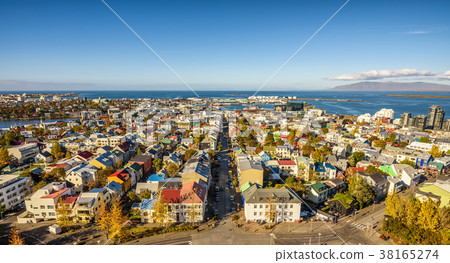 Reykjavik in Iceland viewed from above 38165274