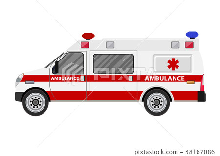 Ambulance car. Emergency vehicle. Ambulance car. Emergency vehicle. 38167086