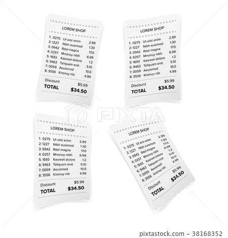 Sales Printed Receipt White Paper Blank Vector Sales Printed Receipt White Paper Blank Vector 38168352