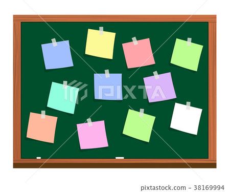 blackboard with post it notes 38169994