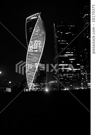 Business center with high skyscrapers Business center with high skyscrapers 38170375
