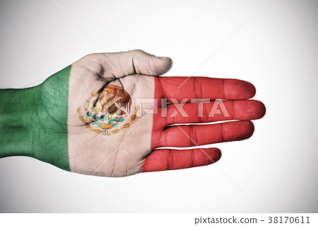 hand patterned with the flag of Mexico 38170611