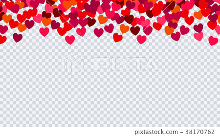 Heart confetti for Valentines day on transparent 38170762