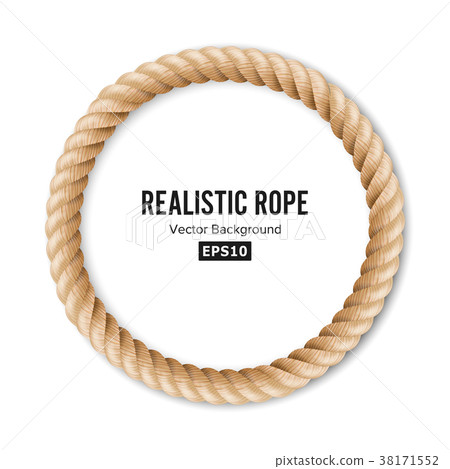 Realistic Rope Vector. 3D Circular Rope Isolated Realistic Rope Vector. 3D Circular Rope Isolated 38171552