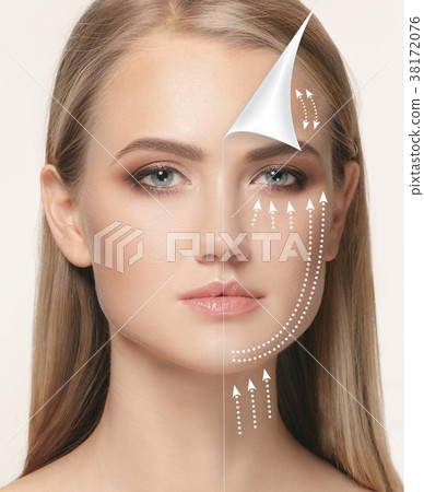 The young female face. Antiaging and thread 38172076