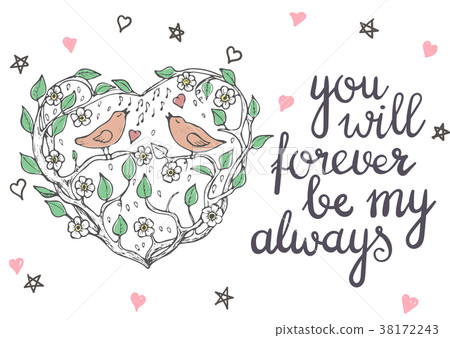 Valentines day hand drawn doodle card Valentines day hand drawn doodle card 38172243