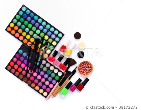 Set of decorative cosmetics and nail polish bottle 38172272