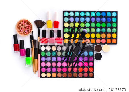 Set of decorative cosmetics and nail polish bottle 38172273