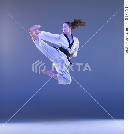 The karate girl with black belt 38172512