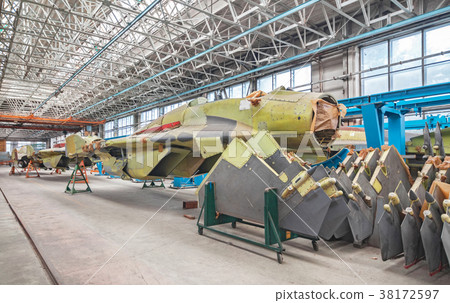 Aviation factory of military aircraft 38172597