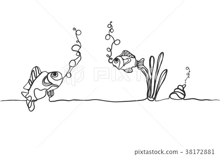 Drawing of underwater lives with oxygen 38172881