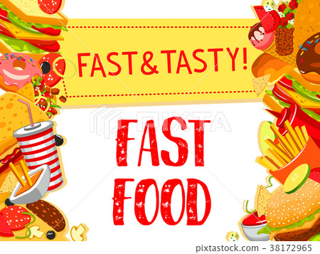 Vector fast food restaurant menu poster Vector fast food restaurant menu poster 38172965
