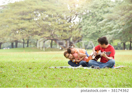 Happy Asian family having fun. Happy Asian family having fun. 38174362