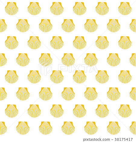 Yellow scallop shell Camino Santiago sign Seamless Yellow scallop shell Camino Santiago sign Seamless 38175417