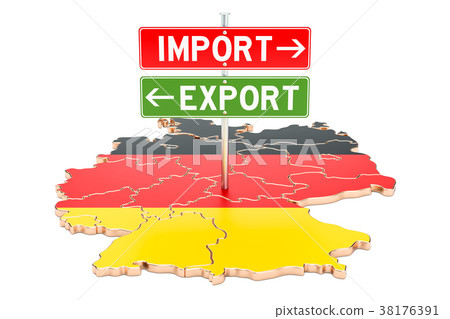 Import and export in Germany concept Import and export in Germany concept 38176391