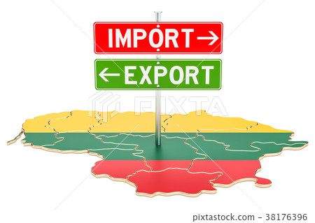 Import and export in Lithuanian concept Import and export in Lithuanian concept 38176396