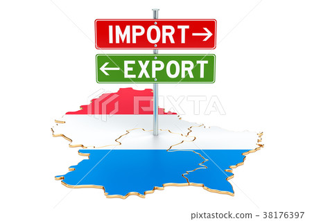 Import and export in Luxembourg concept Import and export in Luxembourg concept 38176397